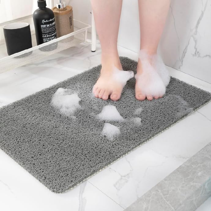Hargiis Non-Slip Bathtub Mat, Anti Slip Shower Mat, Fast Drying Bathtub Mats, Foot Scrubber Mat, Anti Slip Mat for Tub, Floor, Bathroom, Kitchen, Home, Hotel (Grey 40"Ã—28") - Image 1