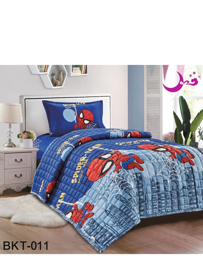 مون طقم لحاف أطفال مضغوط مكون من 3 قطع مايكروفايبر 210x160 سم  - Image 1