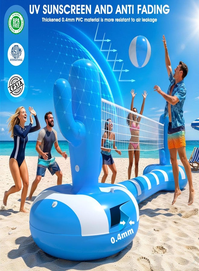 FunBy 2026 Pool Volleyball Net With Lights,Inflatable Volleyball Net For Pool,Floating Swimming Game Toy for Kids&Adults,Solar pool Volleyball Set,Volleyball Net For Inground Pools,Water Sport Pool Party-L - Image 4