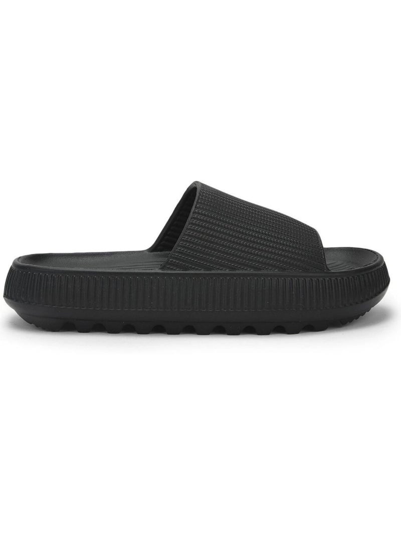 Aqualite NEO-354 Women's Slides Slippers | Slip-On Comfort Flat Base Flipflop Anti-Skid, Lightweight & Easy to Wear | Casual Home & Outdoor Sandals for Women Black - Image 5