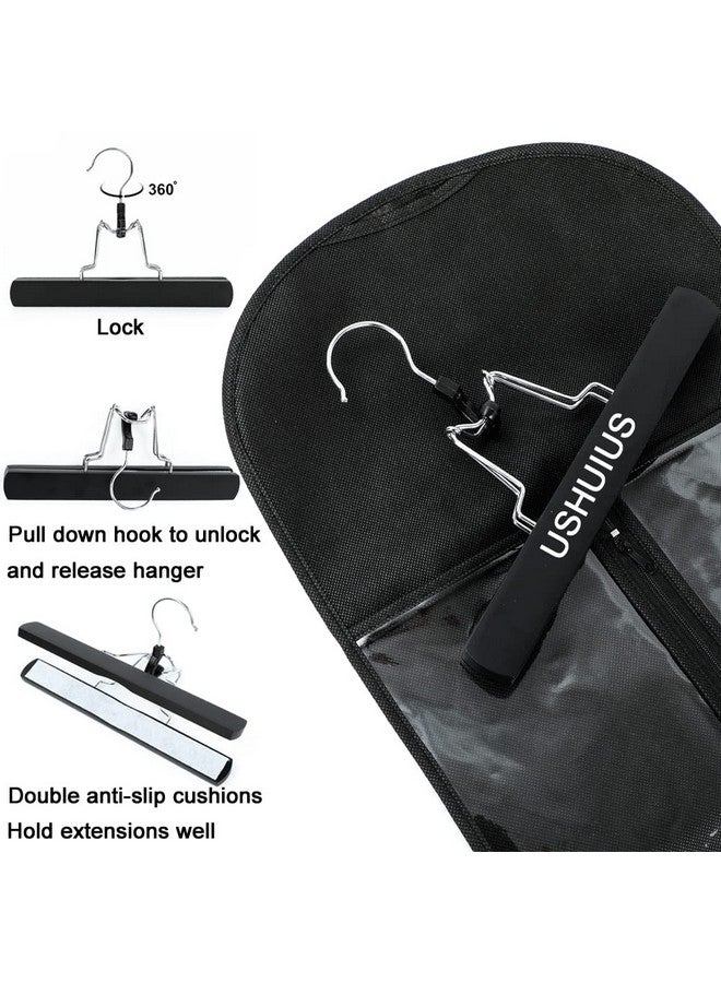 USHUIUS Hair Extension Holder Extra Long Wig Storage Bag With Hanger Wig Storage For Multiple Wigs Hairpieces Portable Wig Bags Storage Style Hair Travel Hair Extensions Bag (31.5 Inch 1Pcs Black) - Image 2