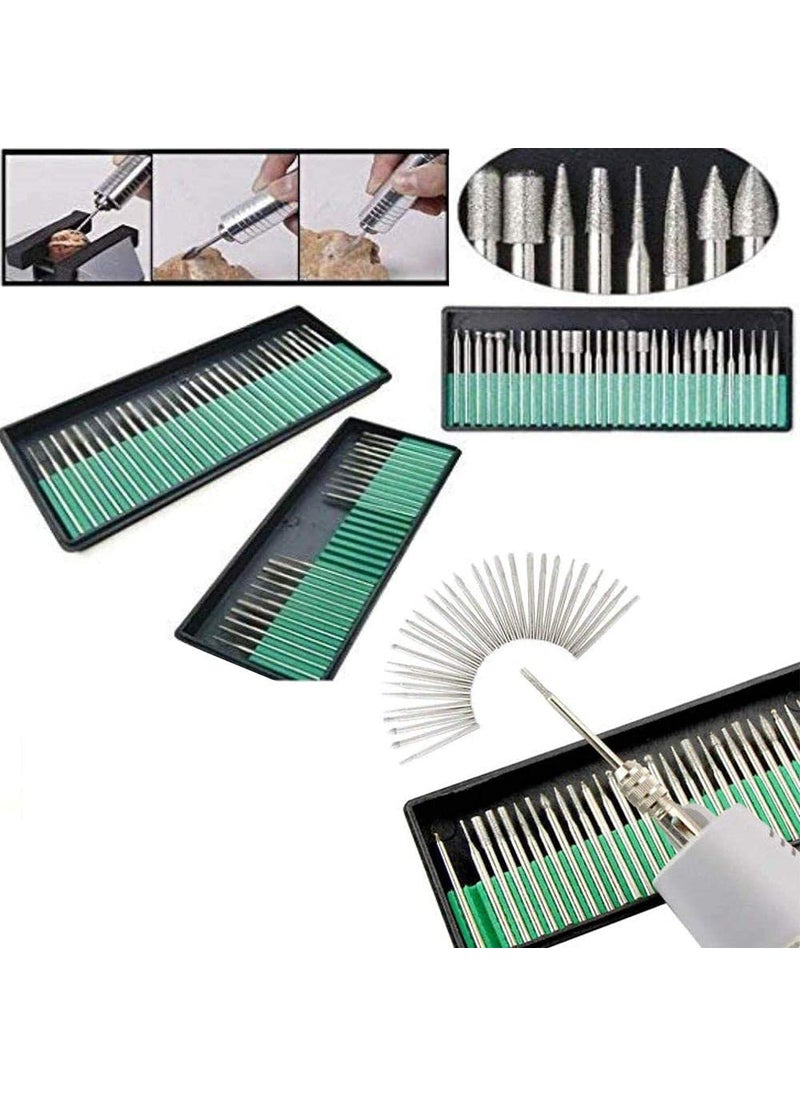DIY Crafts Diy Crafts 10652 8554 Diamond Burr Bit Drills for Engraving Carving Glass Ceramic Tools Multicolor 30 Piece  - Image 1