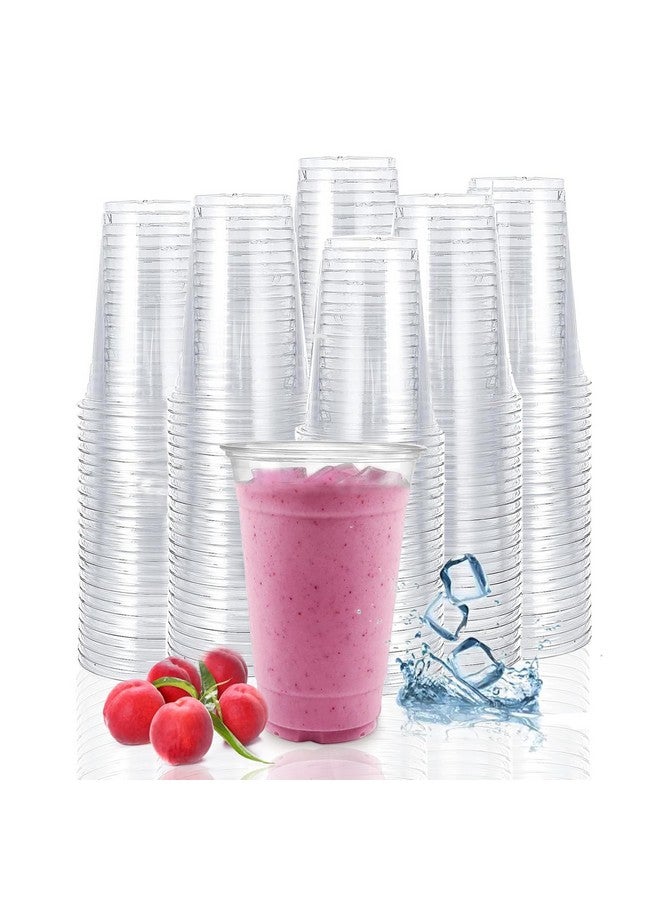 TashiBox plastic cups [20 oz 100cups],Clear Crystal disposable plastic cups,smoothie cups - Image 1