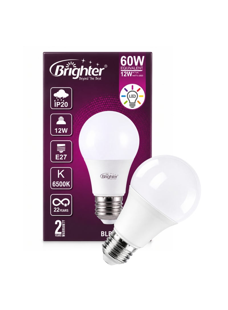 LED Light Bulbs 12W (60W Equivalent) E27 Screw Base, 6500K Cool Daylight White, IP20 Energy Saving LED Lamp, High Brightness, Long Life, 2-Year Warranty, Pack of 5 - Image 2