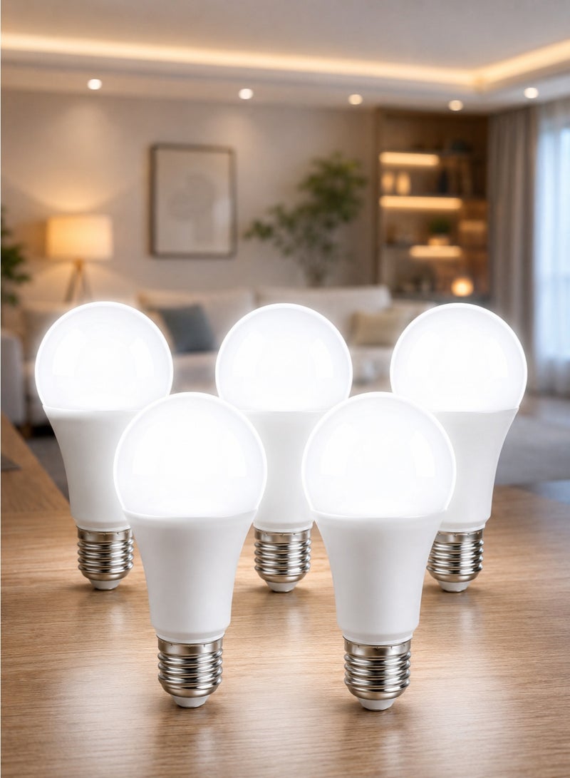 LED Light Bulbs 12W (60W Equivalent) E27 Screw Base, 6500K Cool Daylight White, IP20 Energy Saving LED Lamp, High Brightness, Long Life, 2-Year Warranty, Pack of 5 - Image 5