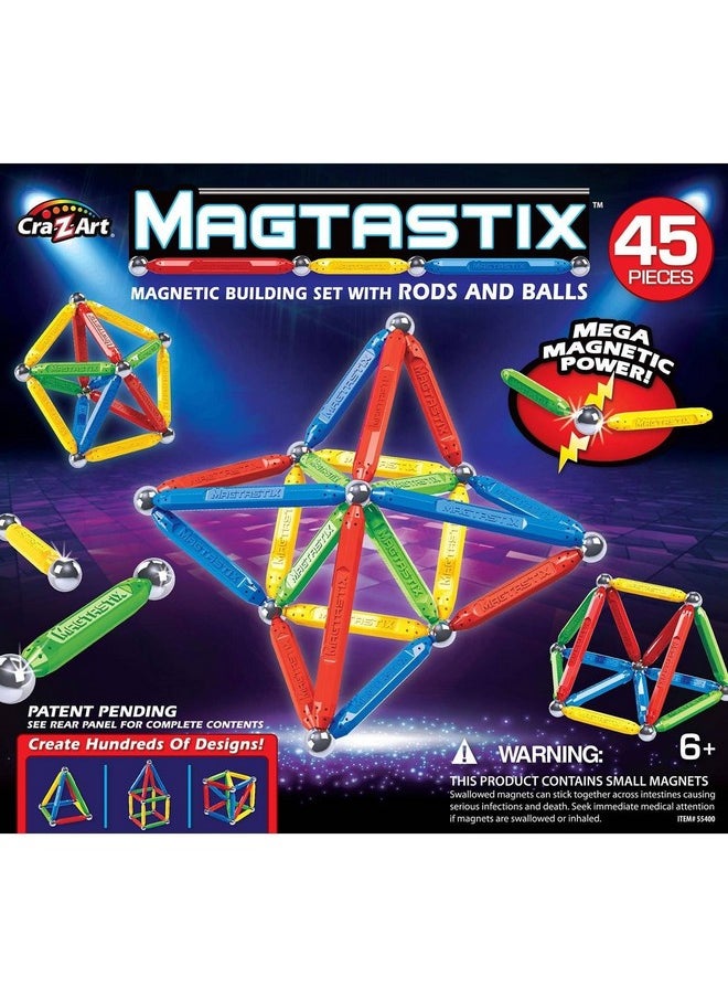 Cra-Z-Art Cra-Z-Art Magtastix Balls & Rods Building Kit for 72 months to 1188 months, (45 Piece) (Package may vary)  - Image 1