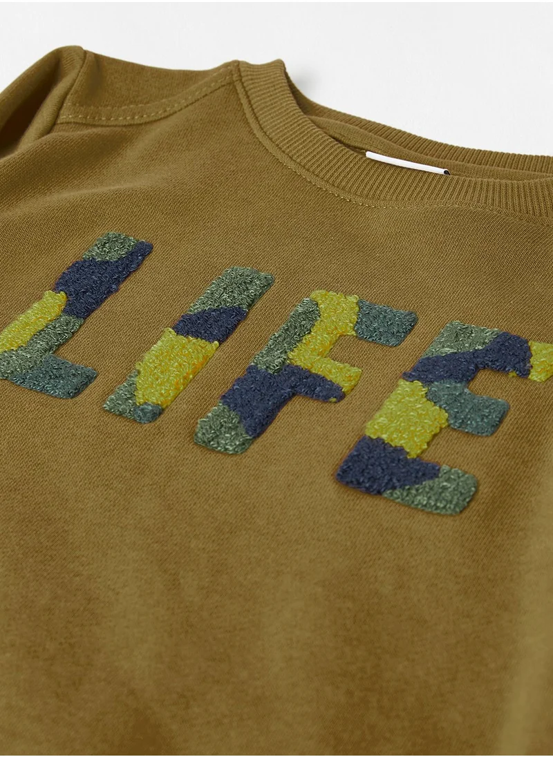NAME IT Kids Textured Text Sweatshirt