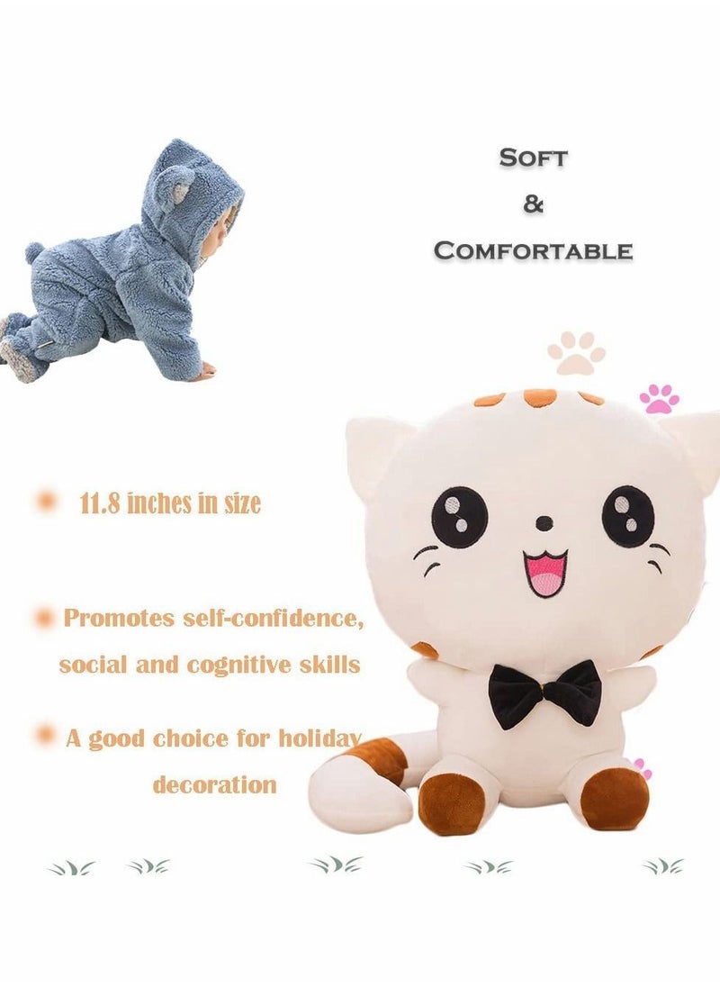 Y&D White Cat Stuffed Animal, Cute Kitten Soft Anime Plush Pillow for Girls, 9 Inches  - Image 3
