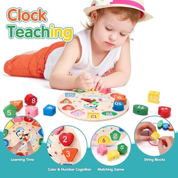 TODDLERS MONTESSORI WOODEN TOYS FOR BOYS GIRLS AGE 2-4 YEAR OLD,6 IN 1 BABY TOY LEARNING MUSICAL SETS,SHAPE SORTING TOYS GIFTS FOR KIDS 3-6,WOODEN PRESCHOOL LEARNING FINE MOTOR SKILLS GAME - Image 4