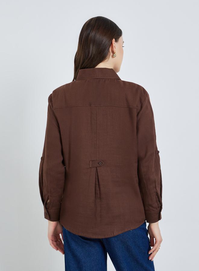 Styli Women Cotton Oversized Shirt With Roll-Up Sleeves - Image 4