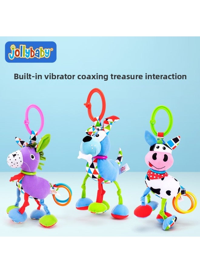 Jollybaby Pull Vibration Toy Animal Doll Doll 0-3 Years Old Baby Car Hanging Bed Hanging Plush Pull Vibration Toy-Color:Parrot Vibration  - Image 2