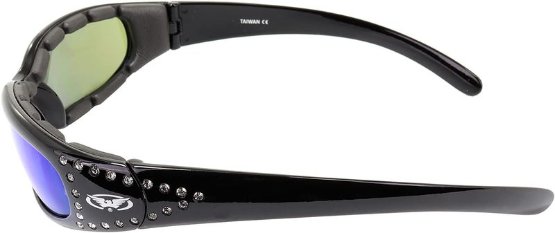 Global Vision Eyewear Marilyn 3 Womens Motorcycle Sunglasses with EVA Foam Padding Bling - Image 3