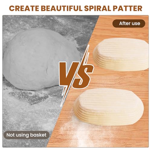 Kikcoin 6 Inch Oval Banneton Bread Proofing Basket Set of 6, Kikcoin Mini Sourdough Bread Baking Supplies, Small Banneton Basket Proofing Baskets for Sourdough Bread Baking - Image 4