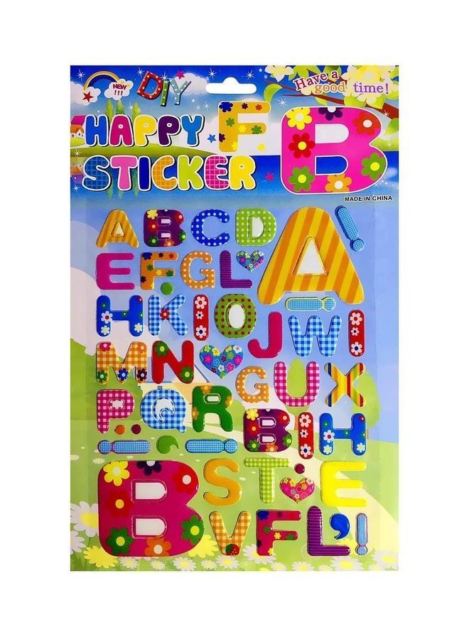 نيبمينينت ورقة ملصقات ثلاثية الأبعاد بتصميم الحروف الأبجدية الإنجليزية. - Image 1