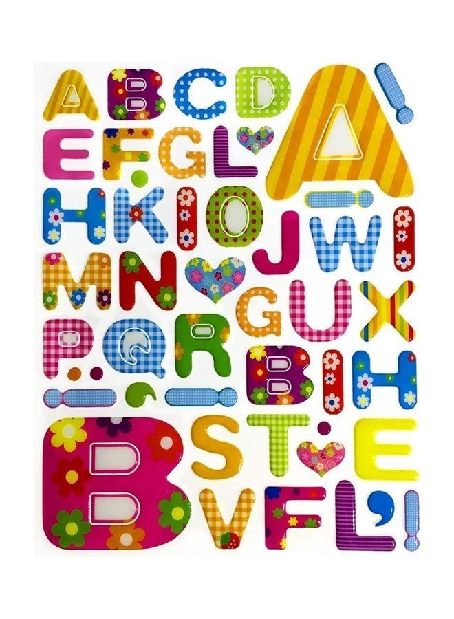 نيبمينينت ورقة ملصقات ثلاثية الأبعاد بتصميم الحروف الأبجدية الإنجليزية. - Image 3