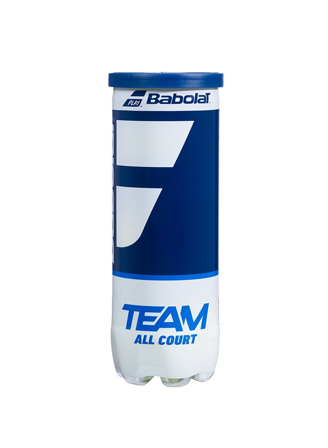 كرات تنس Team All Court X 3 501083-113 صفراء – كرات تنس عالية الجودة لجميع الأسطح، متينة، أداء عالي، تدريب، صالة منزلية، لياقة، خارجي، للاعبين محترفين وهواة