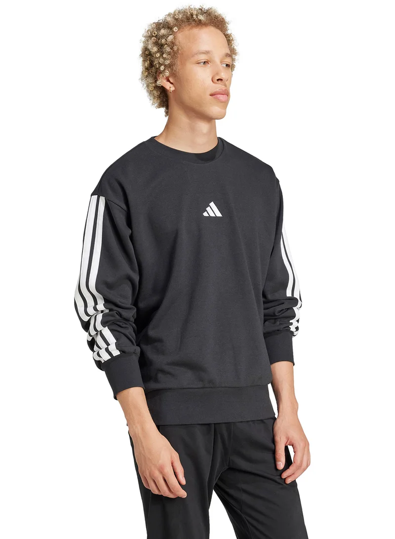adidas سويت شيرت فرنش تيري بثلاث خطوط أساسية