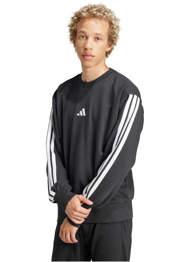 اديداس 3-Stripe Essential French Terry Sweatshirt