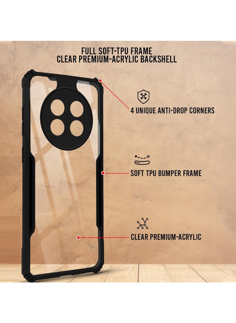 Case for Honor X9c Back Cover Transparent Crystal Clear Hard PC Back Case with TPU Bumper, Drop Protection Case Cover for Honor X9c 5G