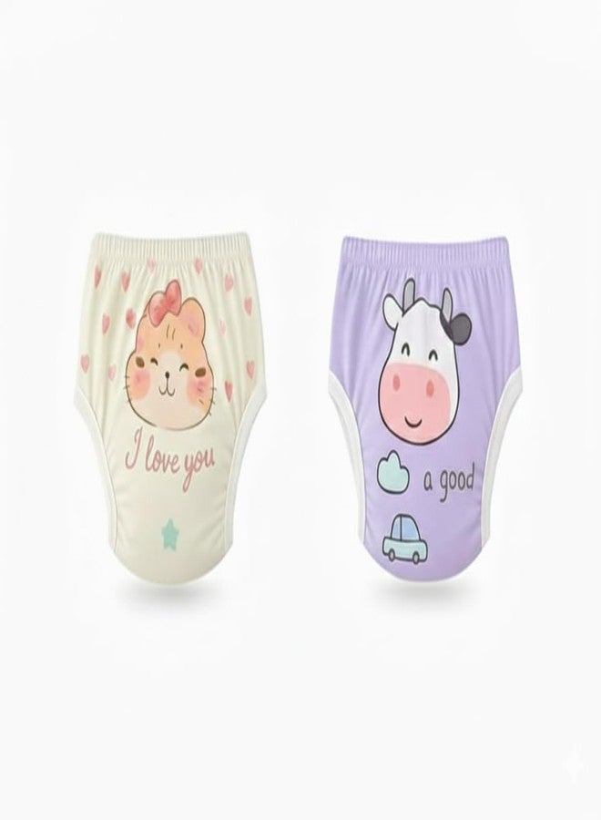 Dharmnirdosh Baby Diaper Pants/Potty Training Panties,Padded Underwear | Soft, Washable & Reusable Cotton Nappies for Boys & Girls | Breathable Multi Pattern Design (Multicolor) (3, A, 1-2 Years) - Image 3