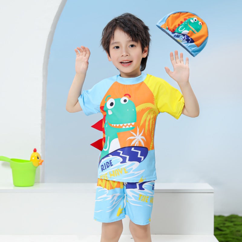 Generic Kids Sun Protection Swimwear Set UPF Quick-Dry 64#(split) 