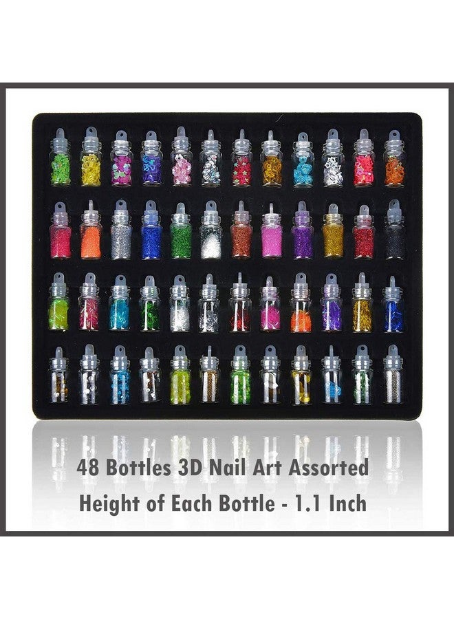 STORE 2508 Store2508 Nail Art Kit with Nail Art Brush, Nail Dotting Tools, Special Nail Art Stamping polishes, 3D nail glitter bottles, Nail Practise Wheel Swatches & More, Multicolour - Image 2