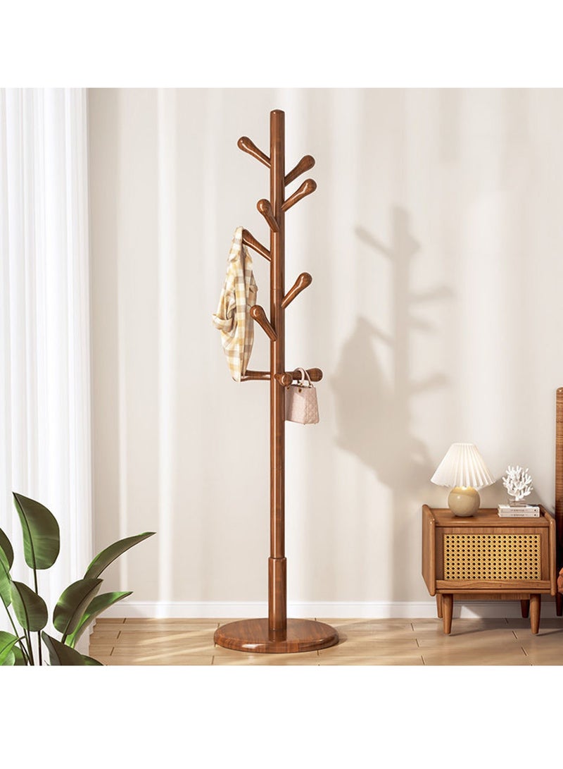 Arabest Wooden Coat Rack Free Standing Coat Stand With 8 Hooks Sturdy Kids Coat Tree Easy To Assemble For Entryway Home Office Jackets Hat Purse  - Image 1