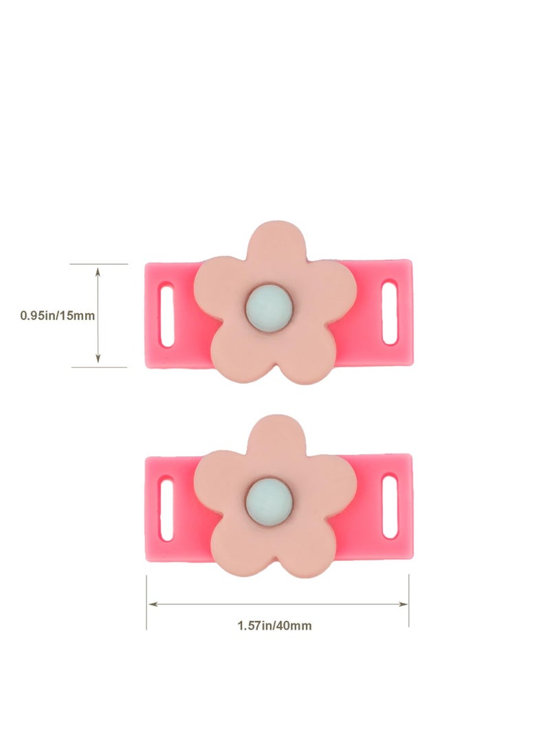 Excefore 10Pcs Flower Shoe Tags for Sneakers for Girls, Colorful PVC Shoe Lace Decorations for Kids, DIY Sneakers Shoelace Decors, Rubber - Image 4