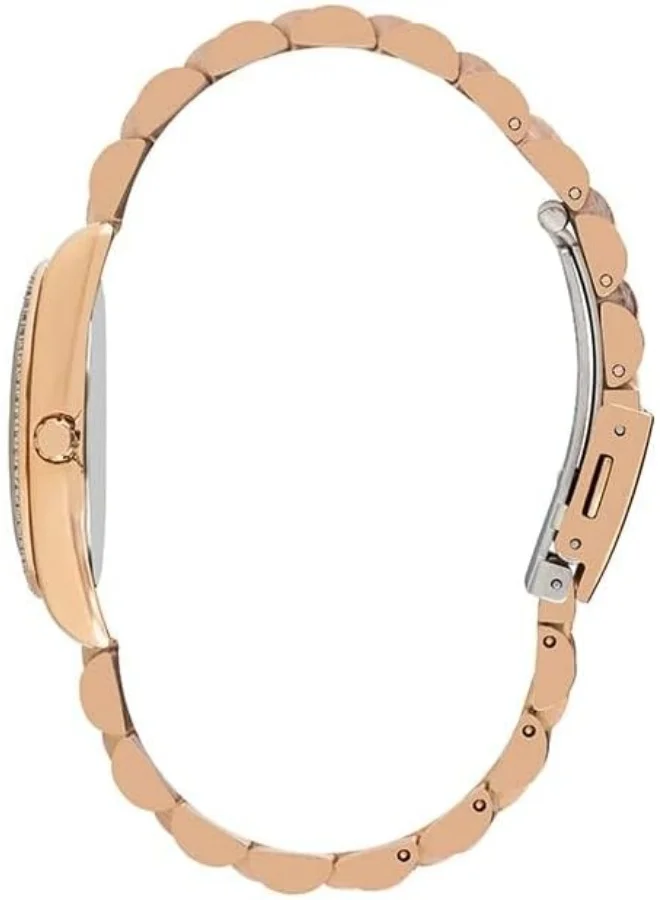 لي كوبر Lee Cooper Women's Quartz Movement Watch, Analog Display and Metal Strap - LC07478.430, Rose Gold