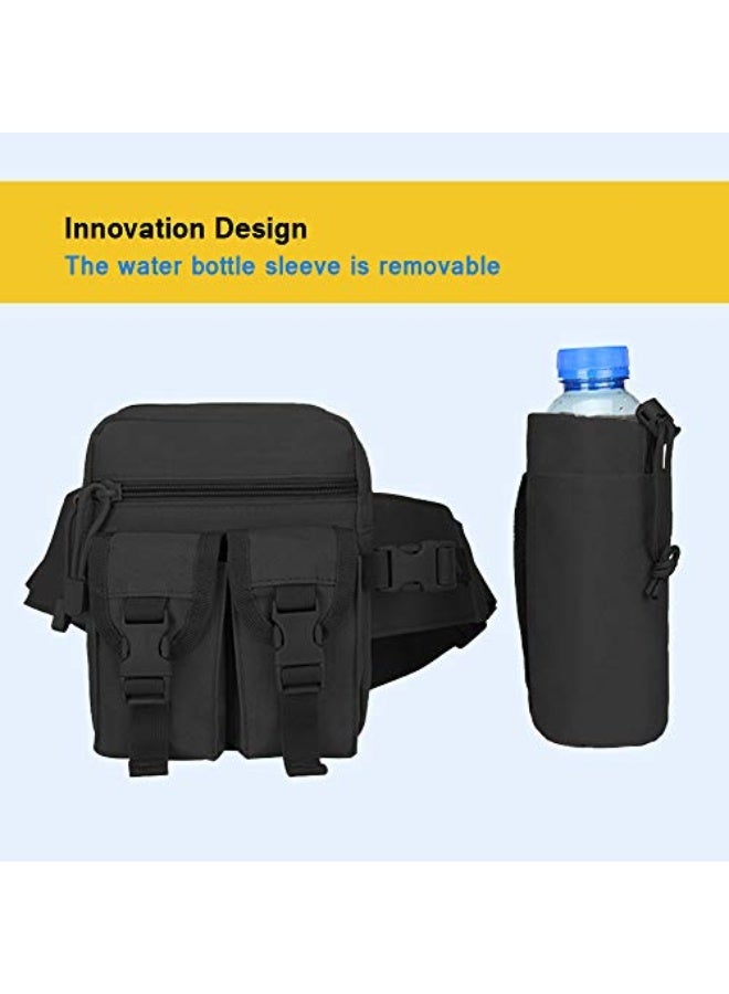 Generic SYIDINZN Tactical Waist Pack Bag Pouch Fanny Pack With Water Bottle Holder, Outdoor Waterproof Waist Shoulder Bag for Cycling Camping Climbing Hiking Trekking Running Hunting Fishing Travel  - Image 2