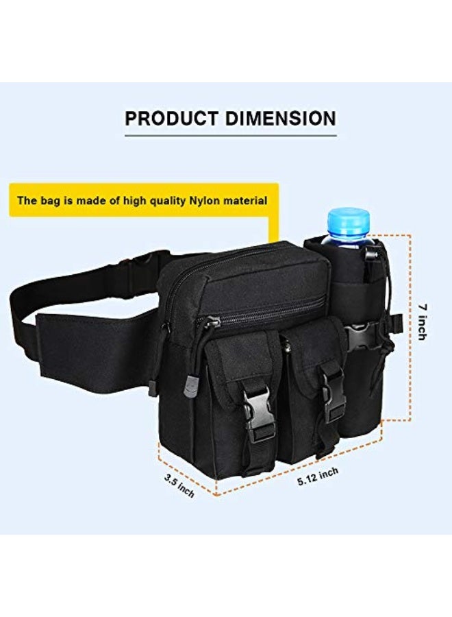Generic SYIDINZN Tactical Waist Pack Bag Pouch Fanny Pack With Water Bottle Holder, Outdoor Waterproof Waist Shoulder Bag for Cycling Camping Climbing Hiking Trekking Running Hunting Fishing Travel  - Image 4