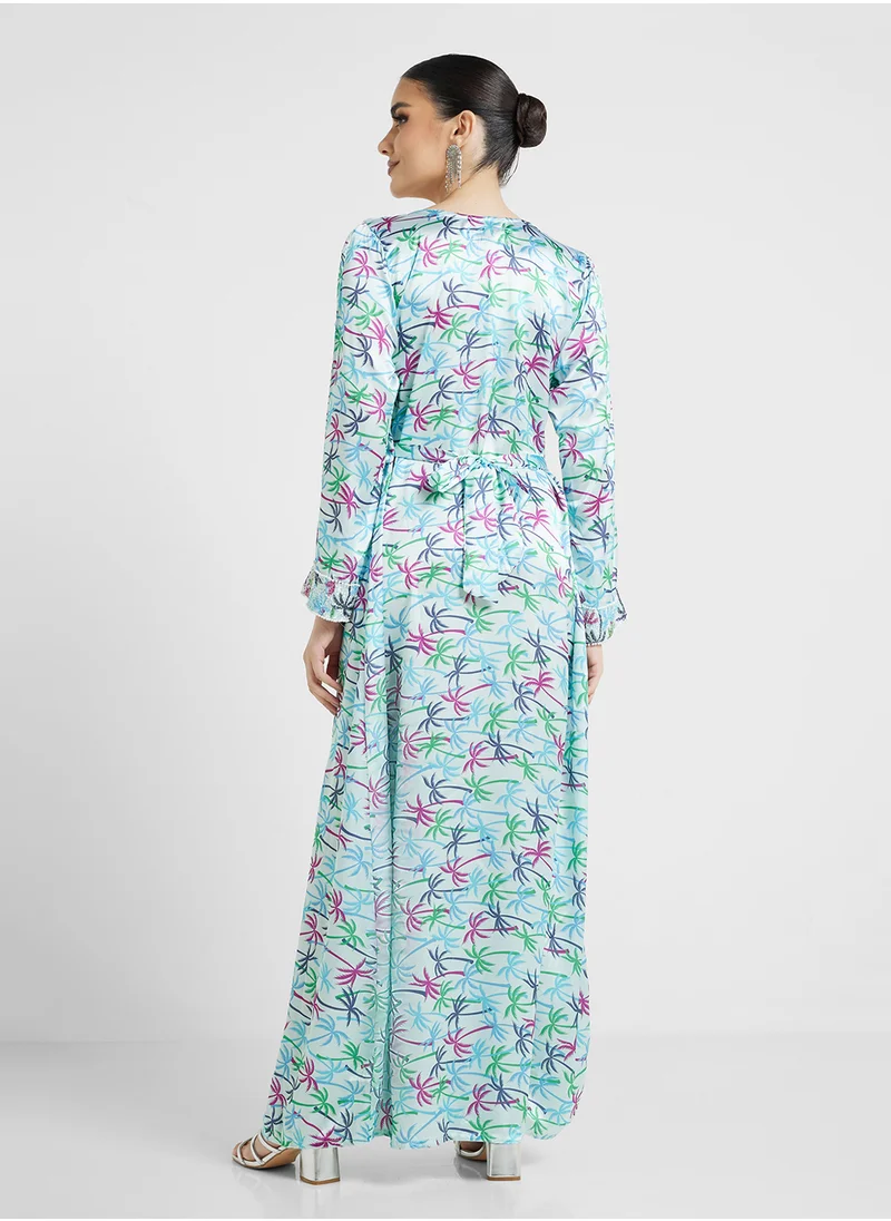 ارابيان كلوزيت Embellished Belted Jalabiya