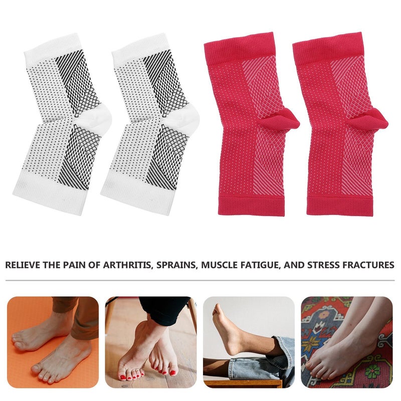 Ankle Compression Sleeves 4pcs Set Breathable Sports Support Wrap for Injury Prevention - Image 4