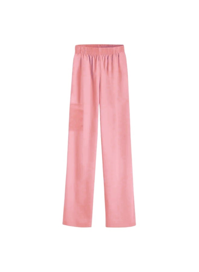 Loquat Womens Medical Scrubs Set Medical Uniform Long trousers Pink - Image 1