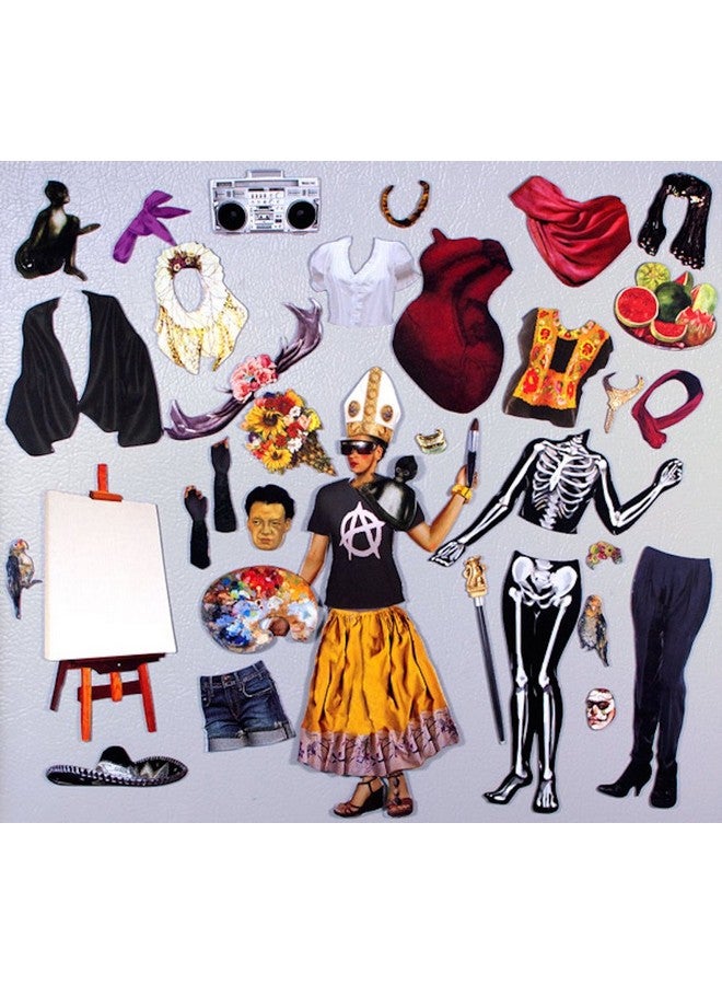 The Unemployed Philosophers Guild Frida Kahlo Frocks And Smocks Magnetic Dress Up Doll Play Set  - Image 3
