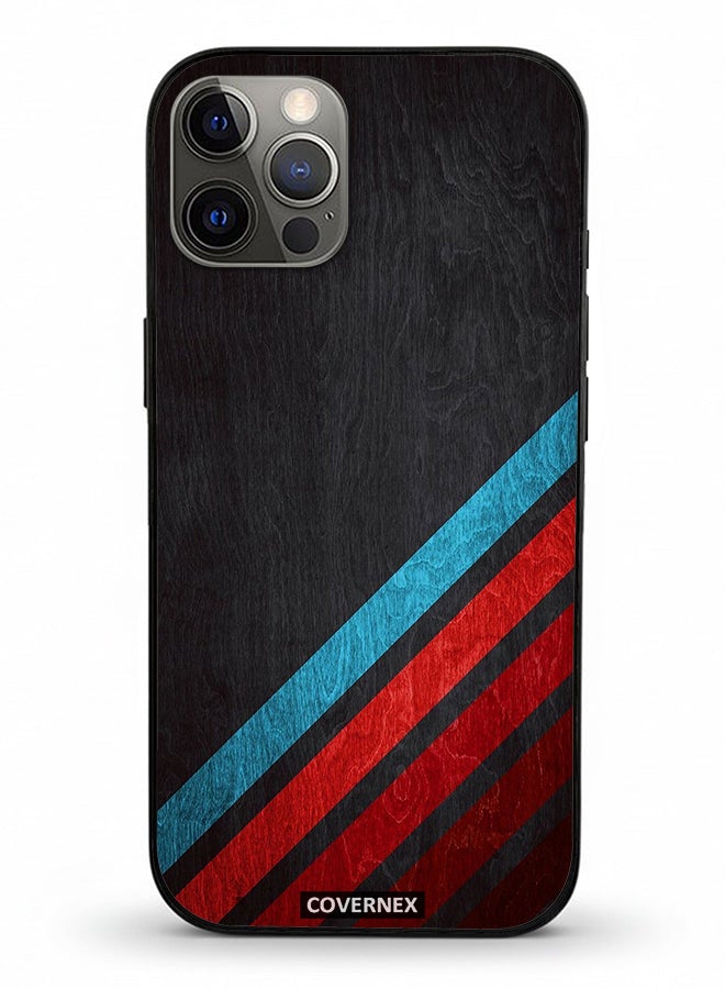 Covernex Apple iPhone 12 Pro Protective Case Cover Printed Featuring Retro Racing Stripes - Image 2