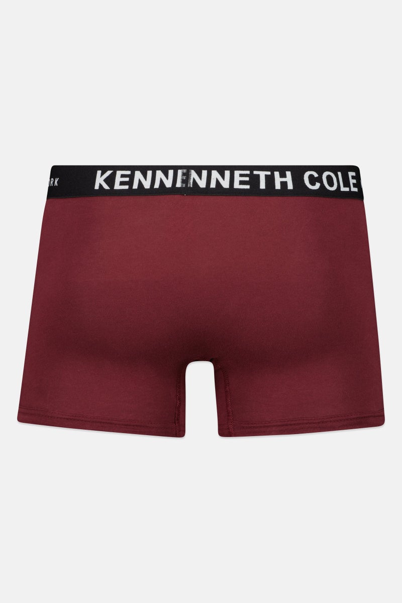 Kenneth Cole Men 2 Pack Brand Logo Trunks, Maroon - Image 2
