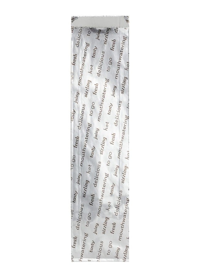 Restaurantware Bag Tek 3.7 x 1.2 x 12 Inch Hot Dog Bags 100 Large Hot Dog Wrappers - Greaseproof Freezer-Safe Printed Foil Hot Dog Cart Accessories Heat-Resistant Non-Vented - Image 2