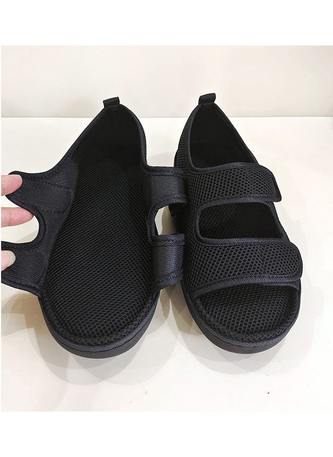 ZVEV - Diabetic Shoes, Extra Wide Width Open Toe Sandals, Adjustable Arthritis Edema Slippers for Elderly - Image 1