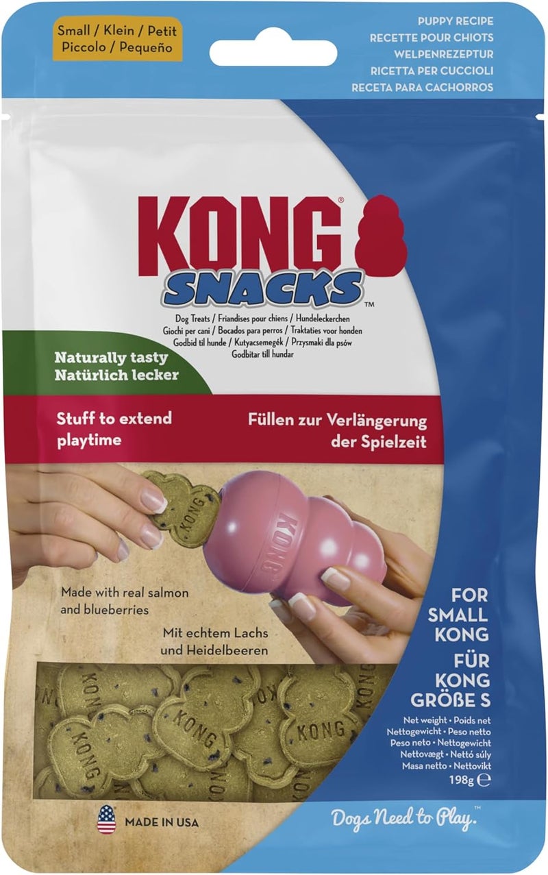 Kong Snacks Puppy Treats - Small Size, Salmon and Blueberry Flavor - Image 1