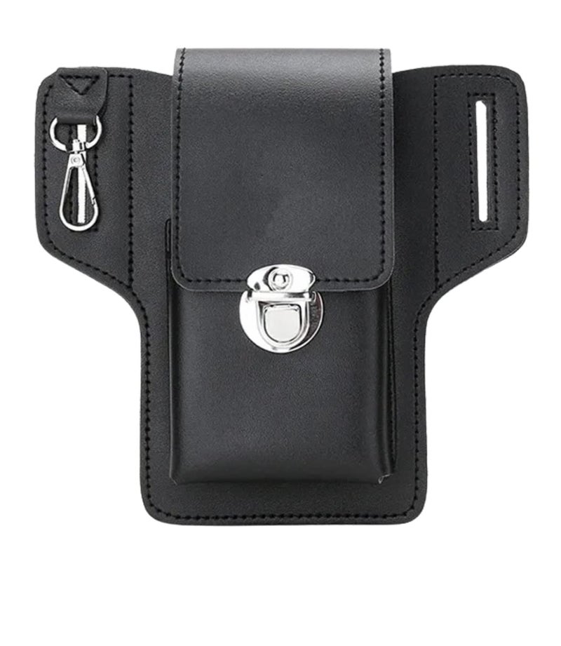 Zacharias Sythetic Mobile/Cellphone Holder Belt Pouch (Black_Pack of 1) - Image 1
