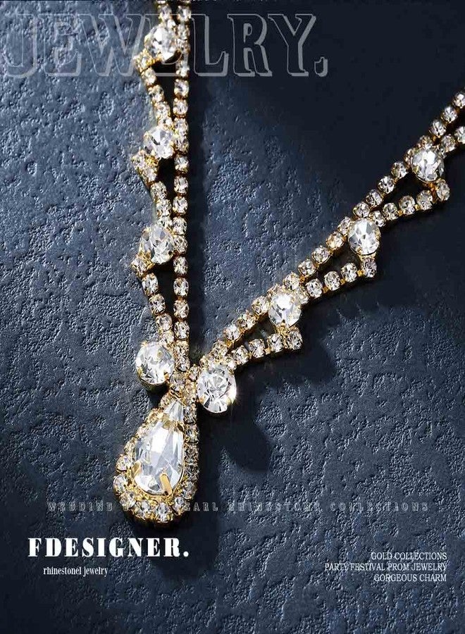 Fdesigner Bride Crystal Head Chain Wedding Rhinestone Headband Pageant Prom Pendant Headpieces Party Festival Hair Accessories for Women(Gold) - Image 5