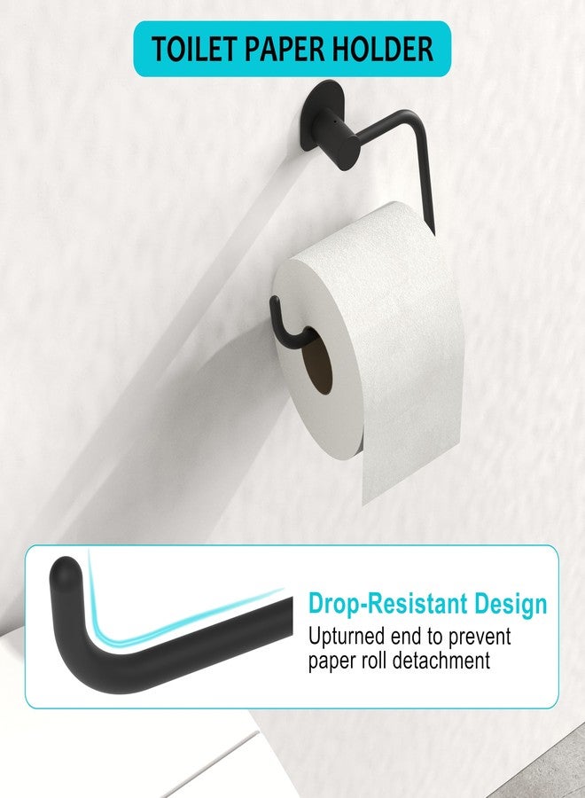 STORKING Bathroom Hardware Set 10 PCS, Black Matte Towel Bar Set Wall Mounted, Includes 2PCS Towel Bar,2PCS Towel Ring, 4PCS Towel Hook, 2PCS Toilet Paper Holder, Stainless Steel Bathroom Accessories Set - Image 5