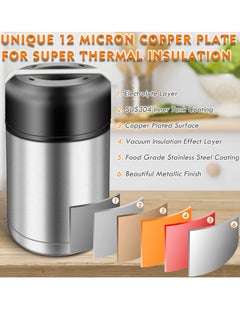 Excefore Food Thermos, Insulated Food Container, Vacuum Sealed Stainless Steel Food Container for Hot and Cold Meals Perfect for School, Office, and Travel  - Image 5