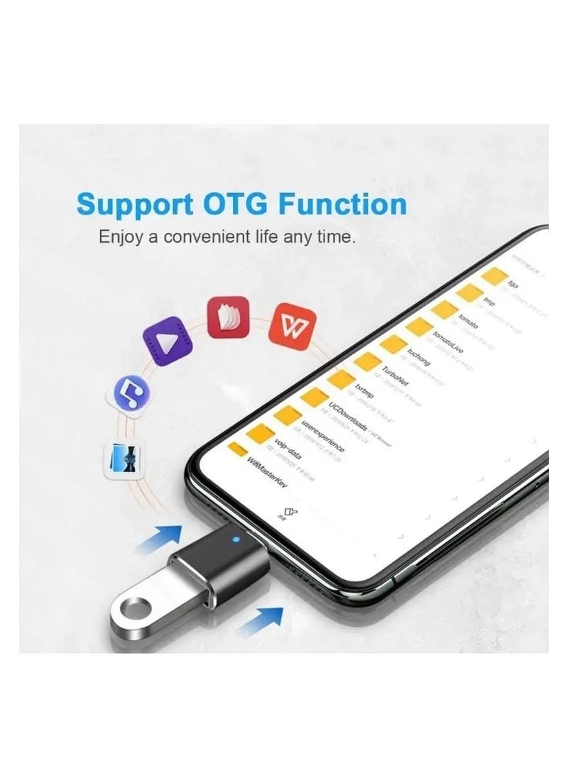 Generic OTG charging adapter with a charger port from Type C to USB for charging and data transfer  Type C to USB, male to female, card reader, computer and laptop  - Image 2