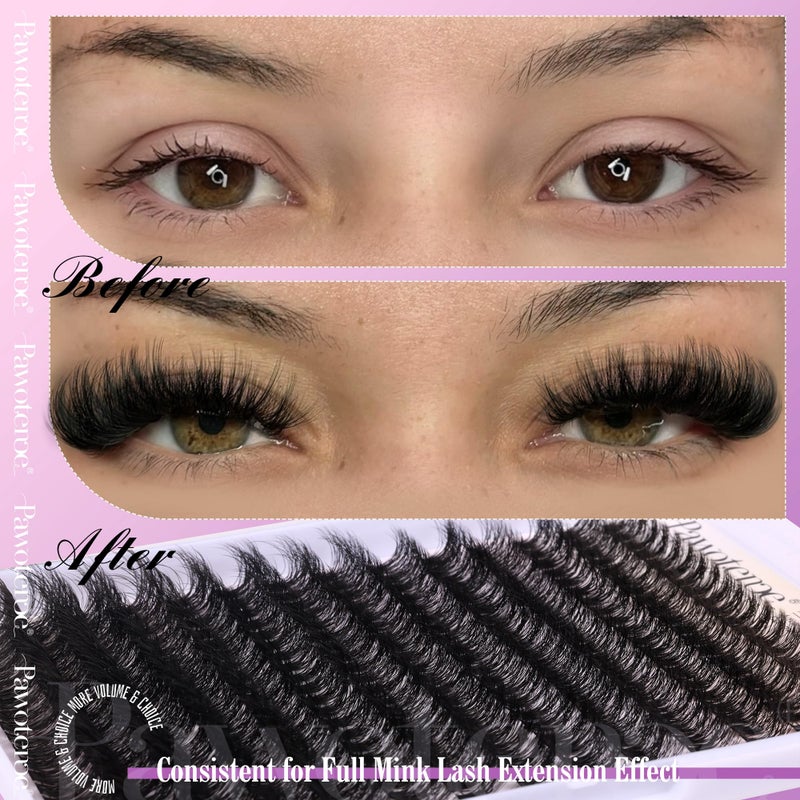Pawotence Lash Extension Kit DIY Individual Lash Clusters Kit Full 50D with Lash Bond and Seal and Lash Applicator, 9-16mm Clusters Eyelash Extension Kit at Home (Full 50D, 9-16mm, Kit) - Image 3