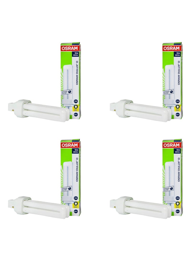 Osram - Osram Home Decorative High Qualtiy and Durable, 4 Pin Double Twin Tube CFL Bulb, 18 Watt Energy Saving Bulb, Warm White - (Pack of 4) - Image 1