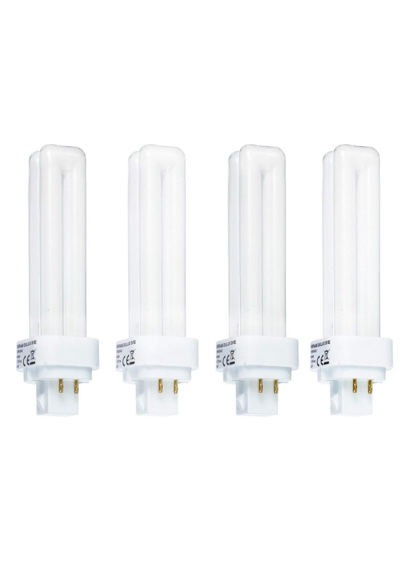 Osram - Osram Home Decorative High Qualtiy and Durable, 4 Pin Double Twin Tube CFL Bulb, 18 Watt Energy Saving Bulb, Warm White - (Pack of 4) - Image 1