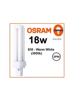 Osram Osram Home Decorative High Qualtiy and Durable, 4 Pin Double Twin Tube CFL Bulb, 18 Watt Energy Saving Bulb, Warm White - (Pack of 4)  - Image 3