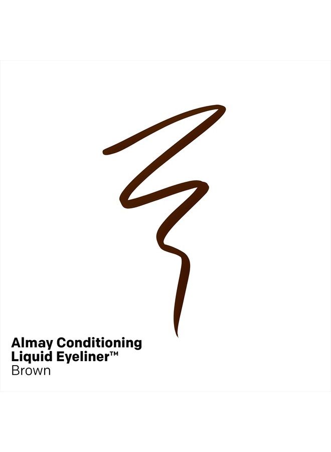 Almay سائل كحل مكثف، يدوم طويلاً، مقاوم للماء، مرطب، 20 بني، 0.03 أونصة سائلة. - Image 2